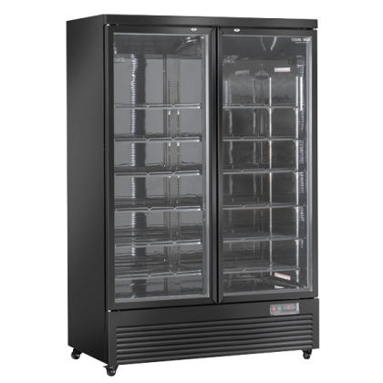Armoire à boissons noire 2 portes, 1081 L - Classe B
