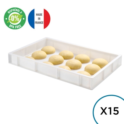 Pack 15 Bacs à Pâtons Blanc 600x400 mm - 15L