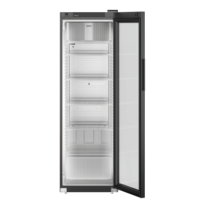 Armoire positive noire ventilée, porte vitrée, 400L - LIEBHERR