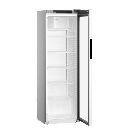 Armoire positive grise ventilée, porte vitrée, 400L - LIEBHERR