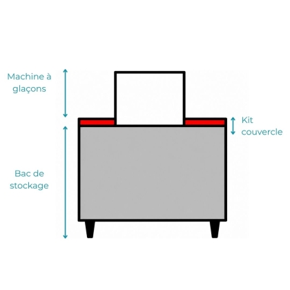 Machine à Glace En Grains 300Kg/J - Bac Stockage 275-340 Kg - Top kit