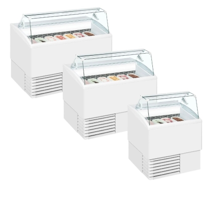 Congélateur de Crème Glacée Vitrine Plate, 7 Bacs