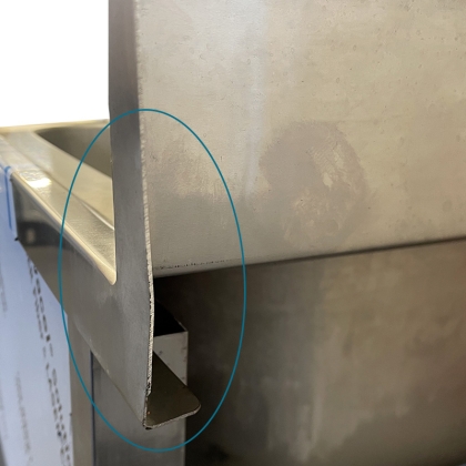 Plonge 1 Bac à droite avec passage lave-vaisselle P 700 mm - Déclassé