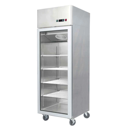 Armoire compacte négative vitrée inox - 410 L