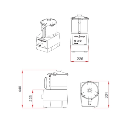 Cutter de table R4 - 1 Vitesse - 4,5 L