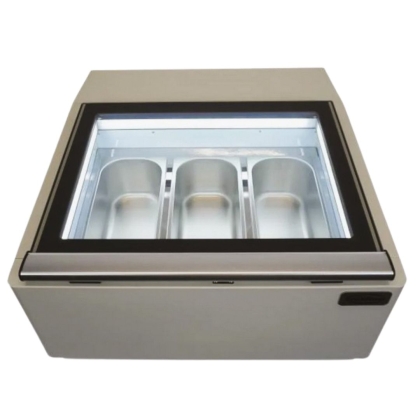 Vitrine à Glace de Comptoir Blanche - 78L