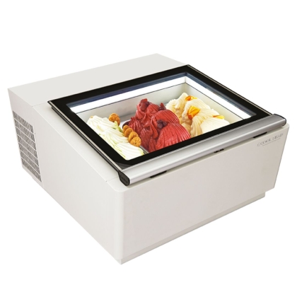 Vitrine à Glace de Comptoir Blanche - 78L