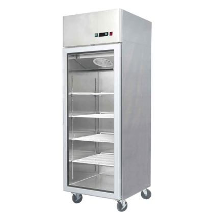 Armoire compacte positive vitrée en inox - 410 L