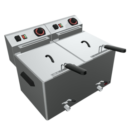 Friteuse électrique double à poser, 2x8 L - 400V/3N