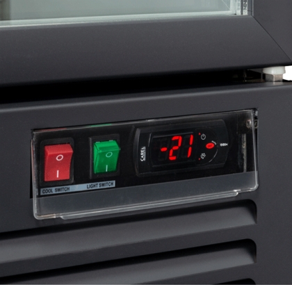 Armoire réfrigérée négative noire, 3 portes vitrées - 1450 L