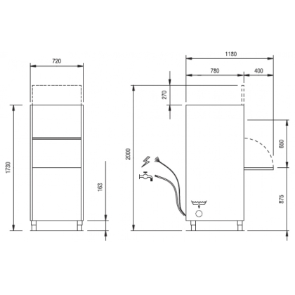 Lave Batterie - Hauteur utile 650 mm