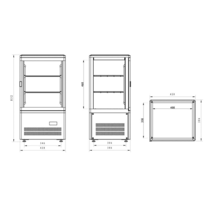 Vitrine Réfrigérée Noir Pour Comptoir 58L