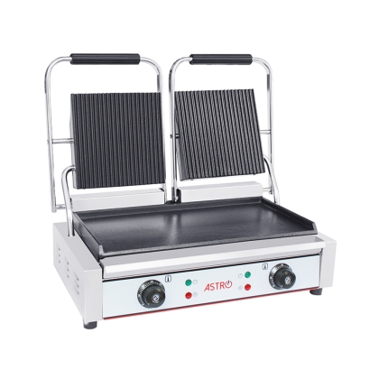 Grill Panini Électrique Lisse - Rainuré Double - Déclassé