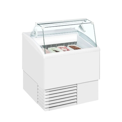 Congélateur de Crème Glacée Vitrine Plate, 4 Bacs