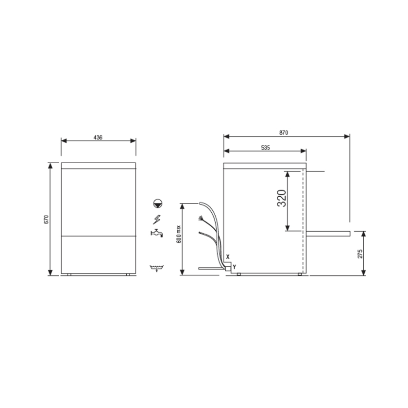 Lave-verres 35x35 STEEL330V1 COLGED STEELTECH