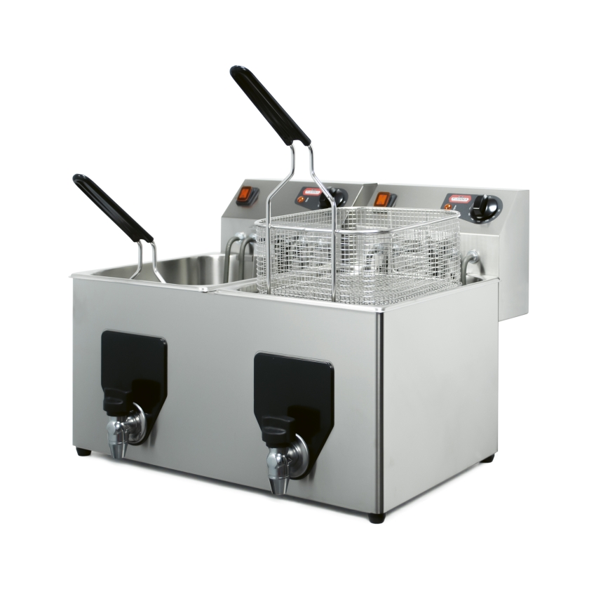 Friteuse électrique professionnelle double bacs 2 x 8L