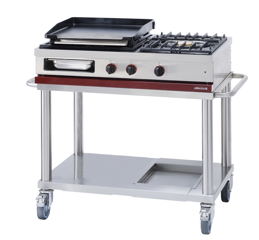 Plancha fonte gaz et 1 Feu - L 1200 mm - CTG1030 PL