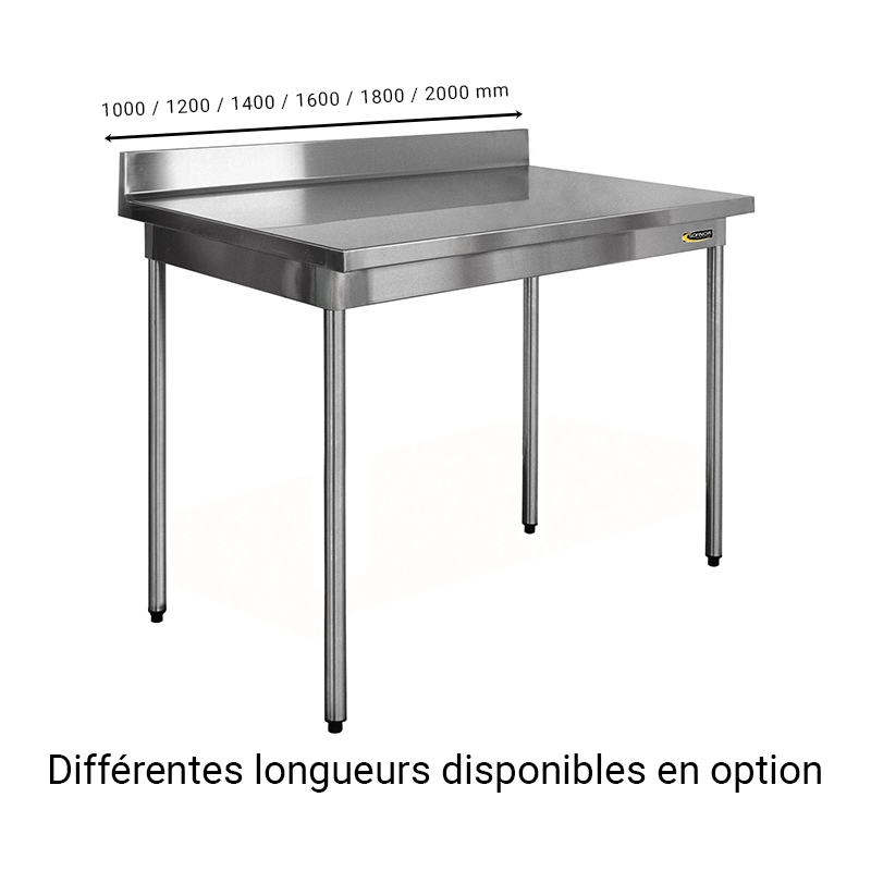 Table centrale inox largeur 700 – étagère