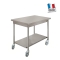 Table Inox Centrale Mobile + Étagere Basse L 1000 mm