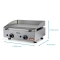 Plancha Professionnelle Gaz Acier 62 x 51 cm