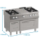 Fourneau gaz 4 feux (5x6kW) +  1/3 PCF sur four gaz GN2/1 (7kW)